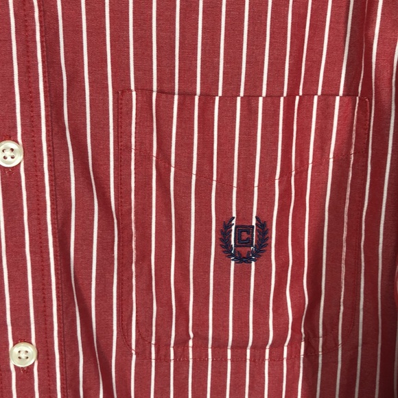 Chaps red stripe button down shirt size small - Picture 3 of 10